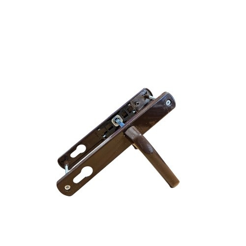 Maner usa, aluminiu, cu arc, latime sild 35mm, interax 85mm, maro, nuc, reversibil, tija si suruburi incluse, Glasspandoor