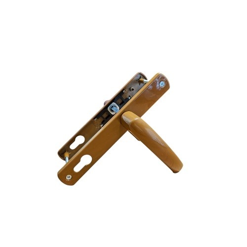 Maner usa, aluminiu, cu arc, latime sild 35mm, interax 92mm, maro, stejar auriu, reversibil, tija si suruburi incluse, Glasspandoor