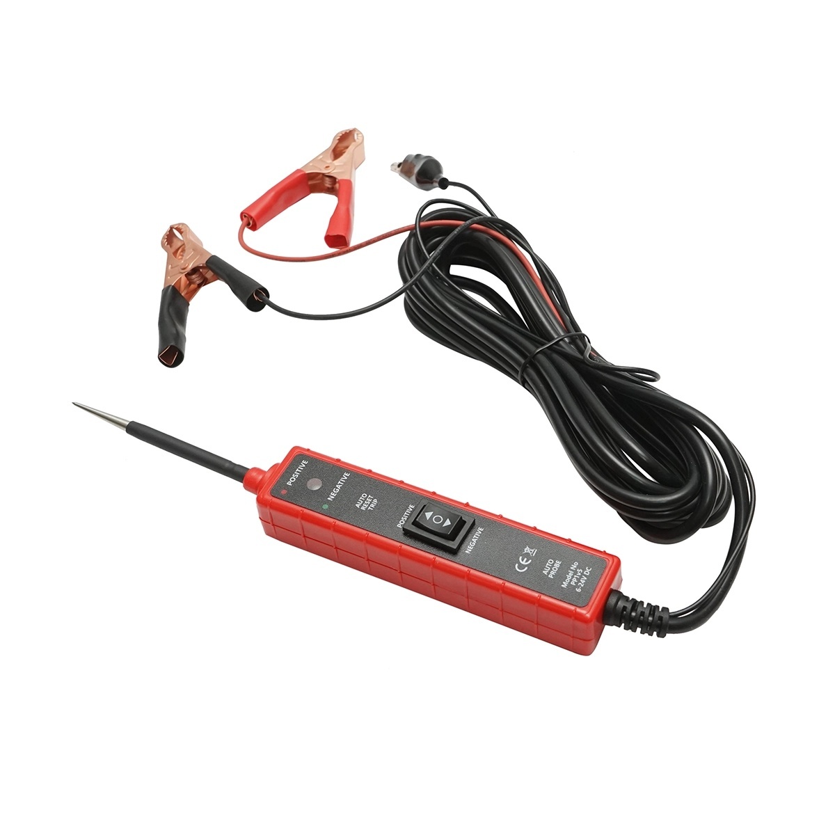 plite electrice Tester tensiune circuite electrice 6V-24V DC, protectie supracurent 7A, cablu 4m Breckner Germany, BRECKNER GERMANY, BK56519