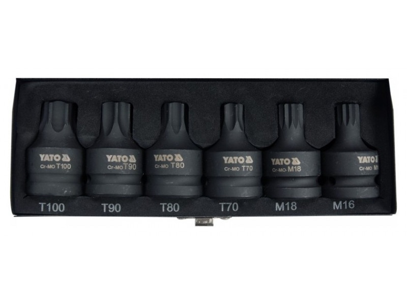 mașini în rate satu mare YATO Set de mufe pentru mașini 6 piese Torx și Spline 3/4" CrMo