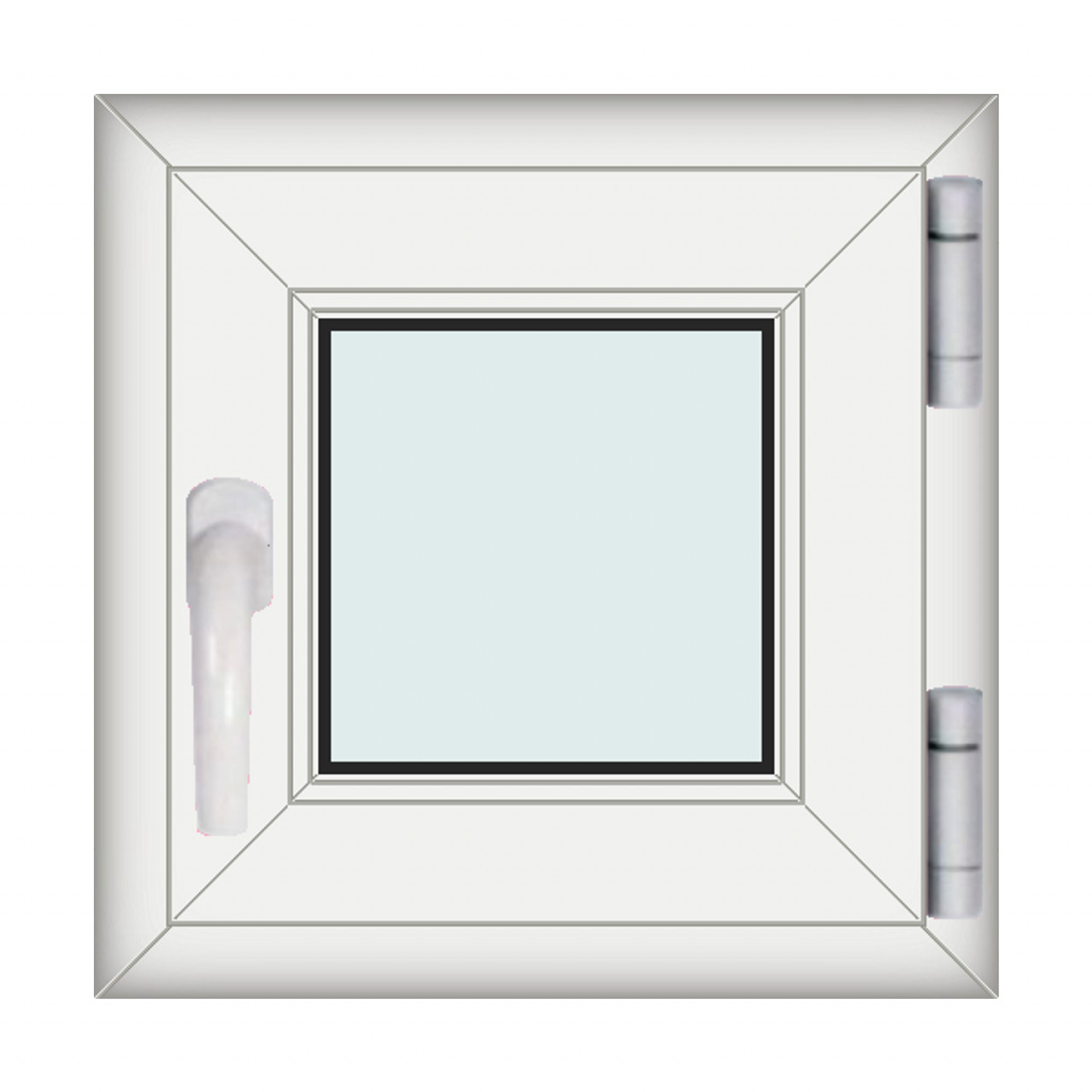 Fereastra 50x50cm, 1 canat, alb, dreapta si rabatare, Klass, 7cm, 6 camere, 2 garnituri