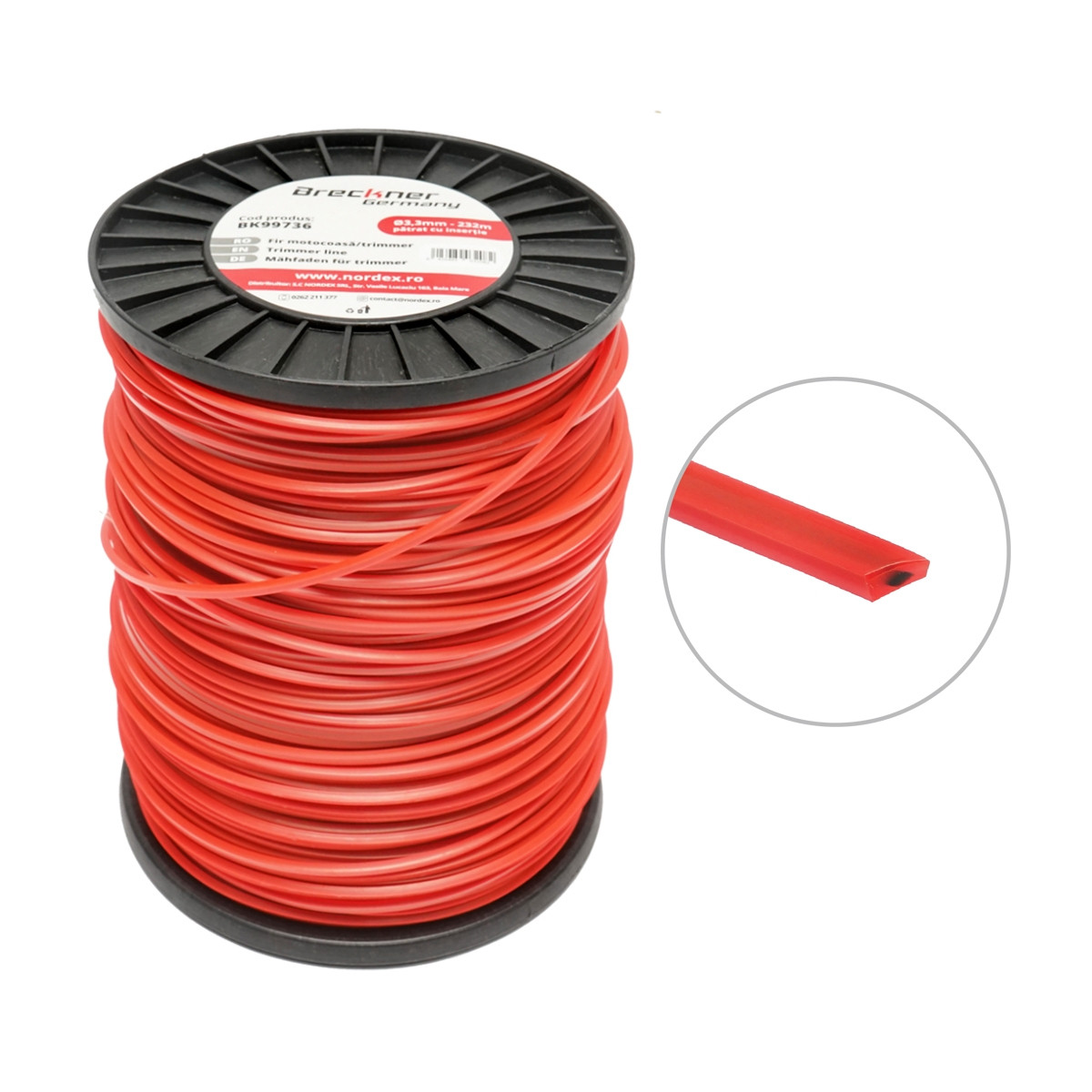 metru patrat pavele pret Fir patrat pentru motocoasa 3.3 mm x 232 m, Cod: BK99736, Brand: BRECKNER GERMANY