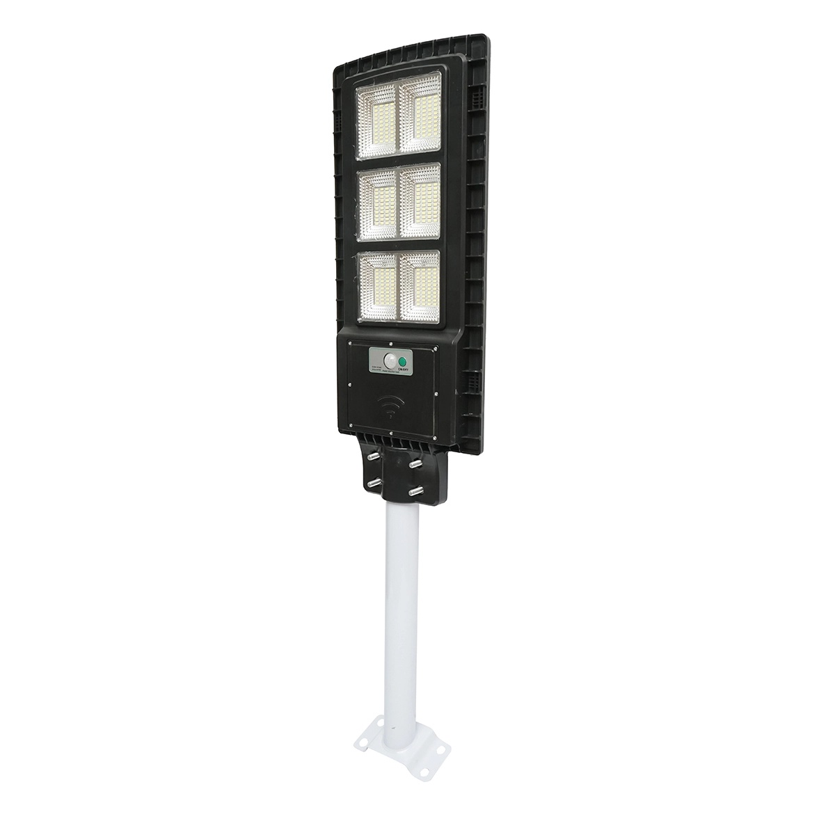 Lampa solara LED iluminat stradal 150W 6500K cu panou solar 12W, baterie 15000mAh, telecomanda, prindere pe stalp IP65, Cod: BK79613, Brand: BRECKNER