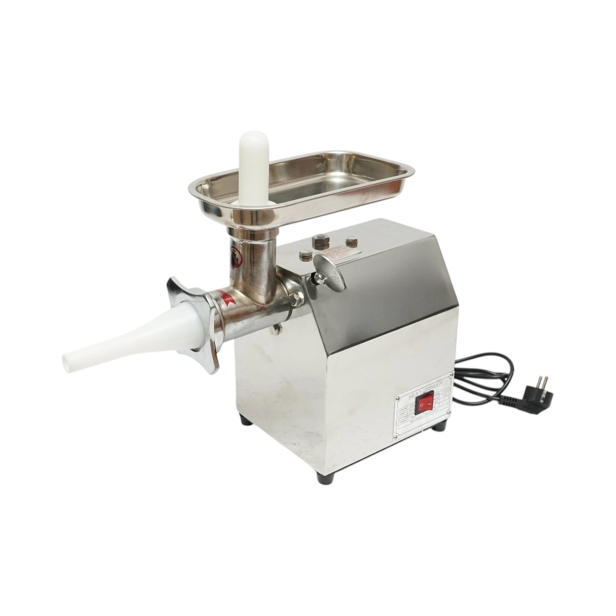 mașina de tocat electrica altex Masina de tocat carne electrica inox 600W, 220V, capacitate 100 kg/h, adaptor carnati, 2 site si 2 cutite incluse 340x185x365mm, DISGN79