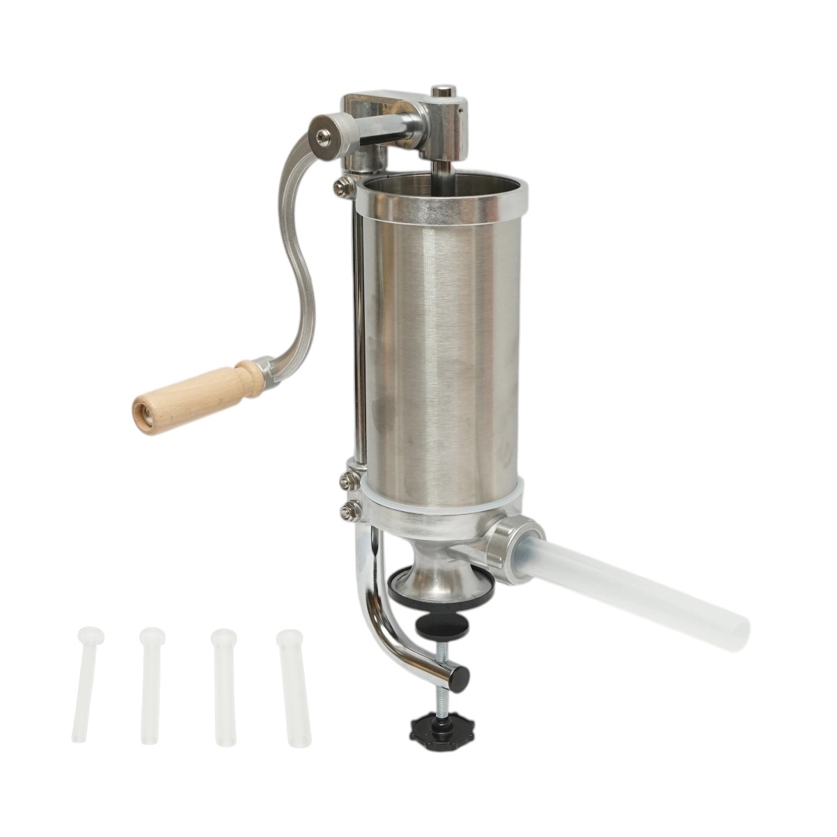 maşină de umplut carnati electrica Masina de umplut carnati verticala inox 1.25kg, 4 palnii 15, 19, 22, 25mm incluse, BK88809