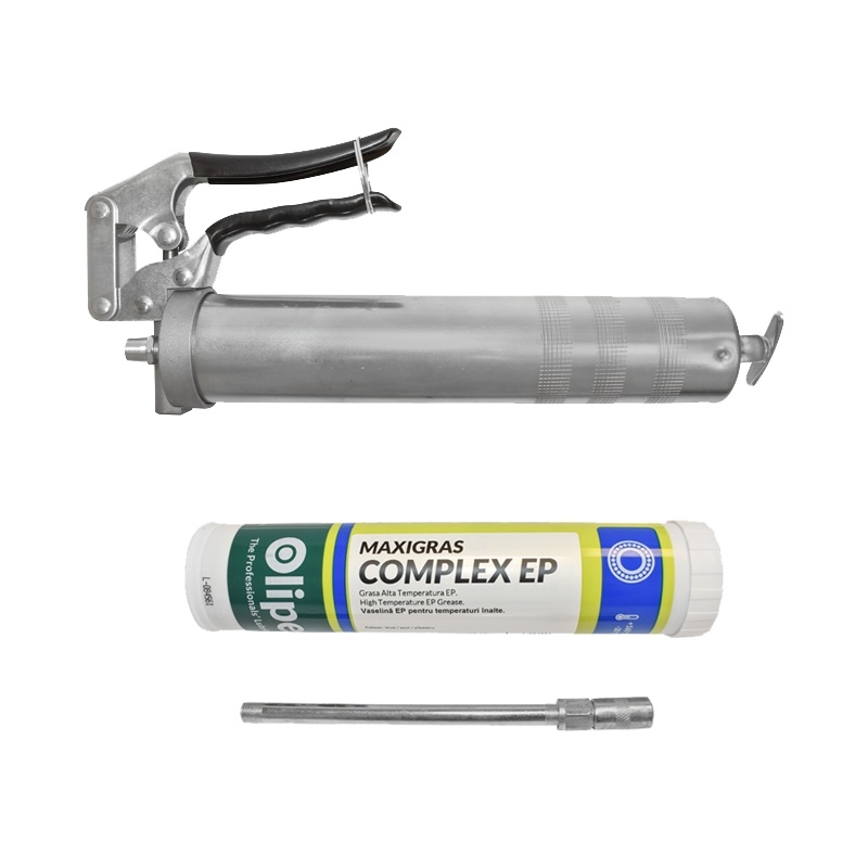 Pistol pentru gresat cu maner + tub vaselina Olipes (decalimetru presiune inalta), Cod: BK87033, Brand: BRECKNER GERMANY