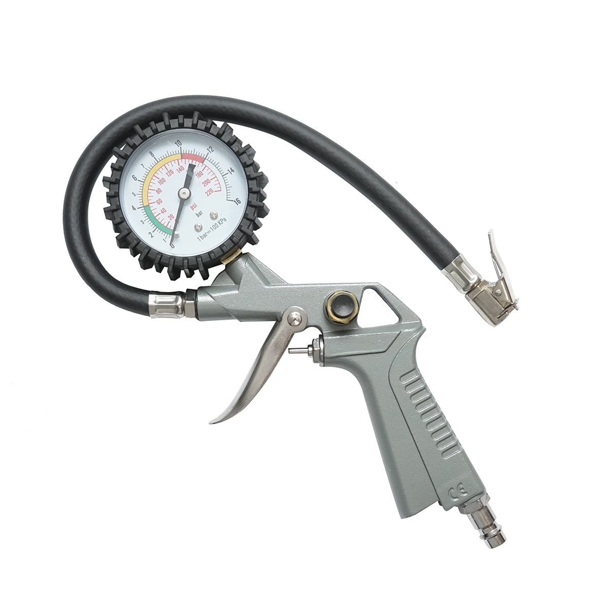 clasa pregătitoare adunarea si scaderea 0 10 Pistol umflat roti profesional cu furtun 340mm si manometru mecanic 0-16 bar, Cod: BK76153