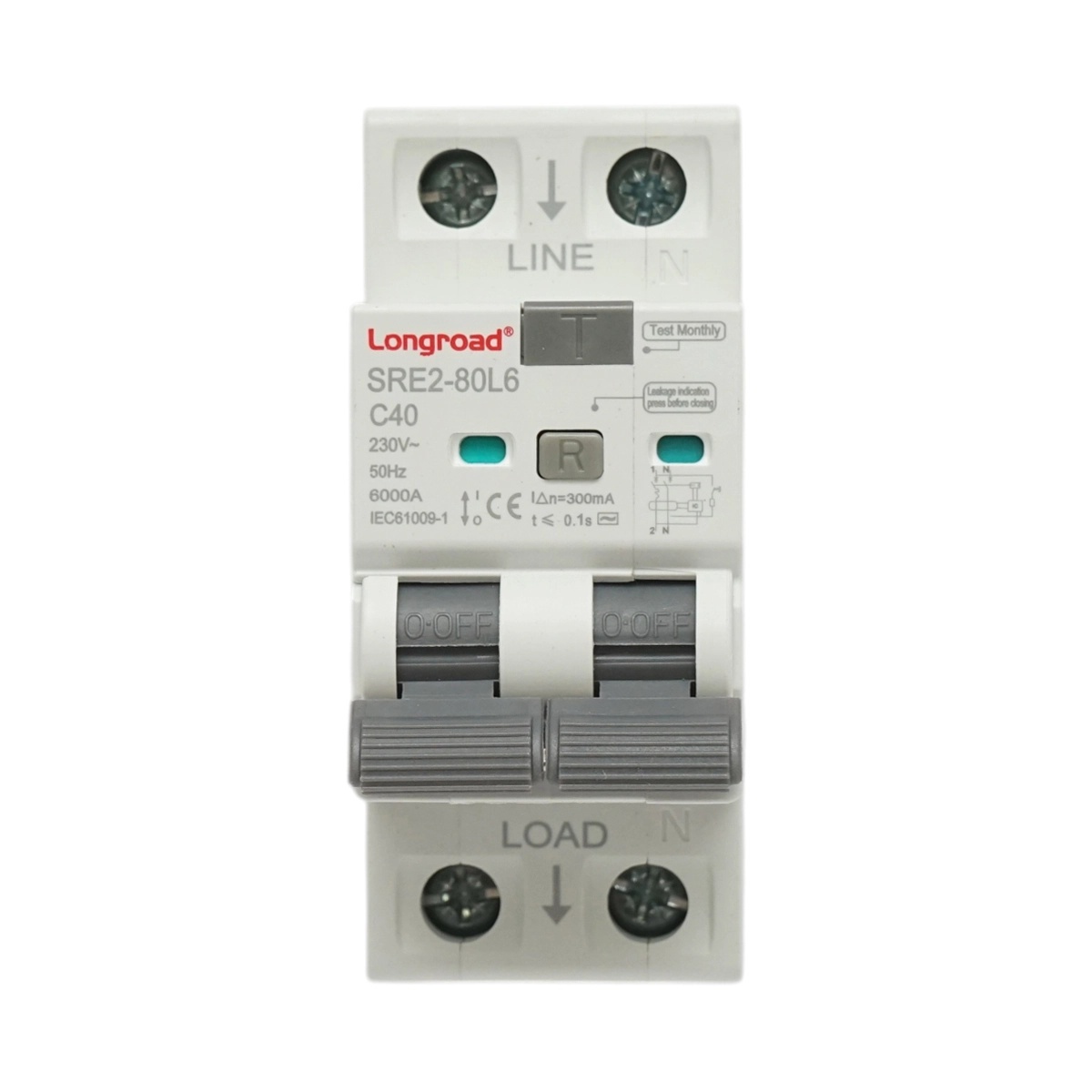 0 Siguranta diferentiala automata RCBO 1P+N, 40A, 230VAC, 300mA, 6kA Longroad, BK76997
