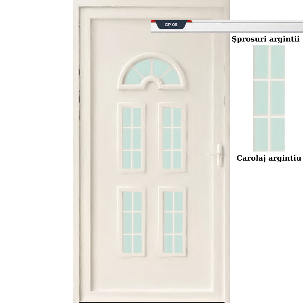 camere supraveghere Usa Dublin, PVC & panel decorativ, 90x210cm, alba, dreapta, Ramplast, 7cm, 6 camere, T6 GP05 CGP05 Geometric