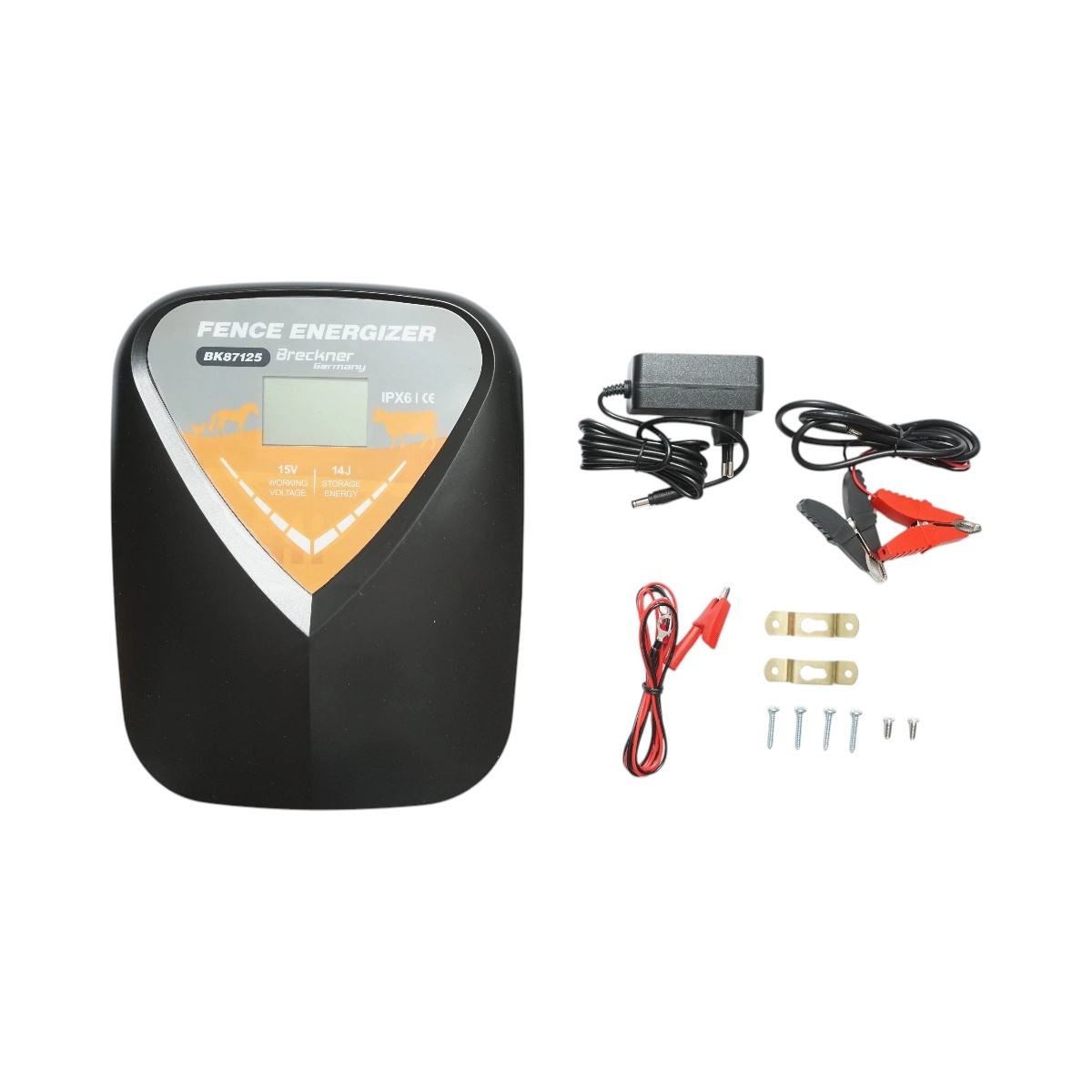 plasă sudată pentru gard Aparat generator de impulsuri 14 Joule, 12V/220V, 140 km cu afisaj LCD pentru gard electric IPX6 Breckner Germany, BRECKNER GERMANY, BK87125