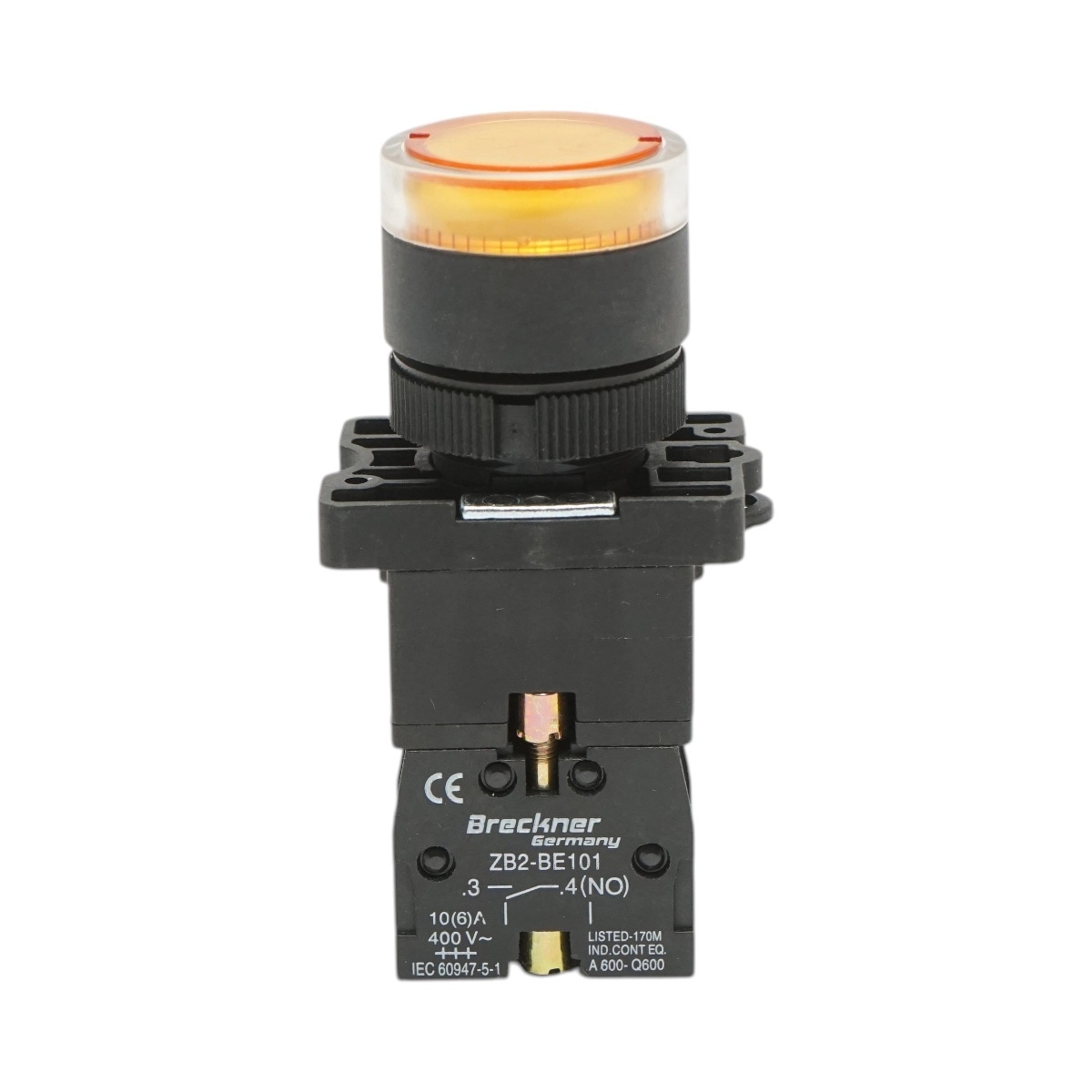 bloc masura monofazat Buton indicator LED galben cu rezistenta integrata 1NO, 24V LAY5 Breckner Germany, BRECKNER GERMANY, BK76464
