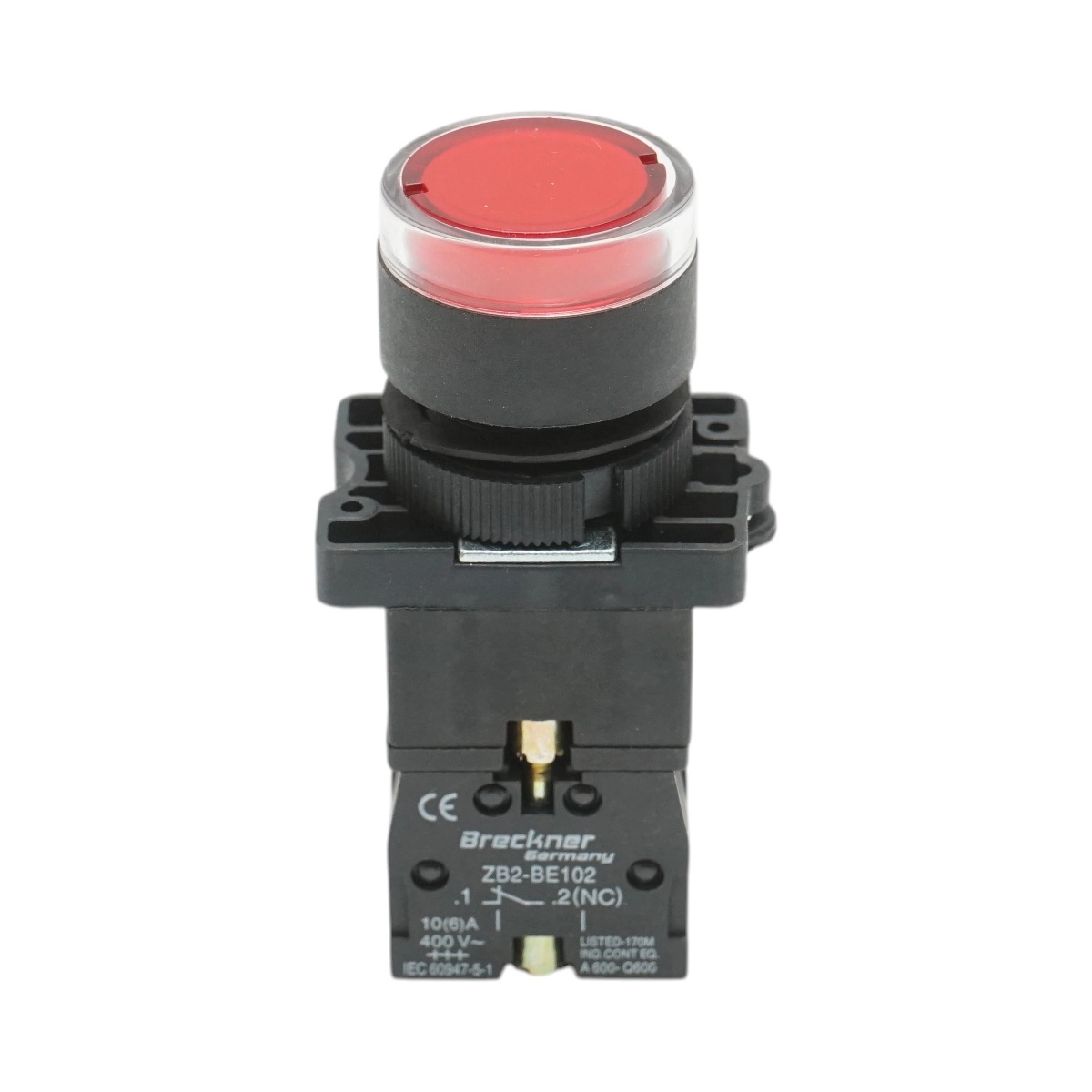 bloc masura monofazat Buton indicator LED rosu cu rezistenta integrata 1NC, 220V, LAY5 Breckner Germany, BRECKNER GERMANY, BK76469