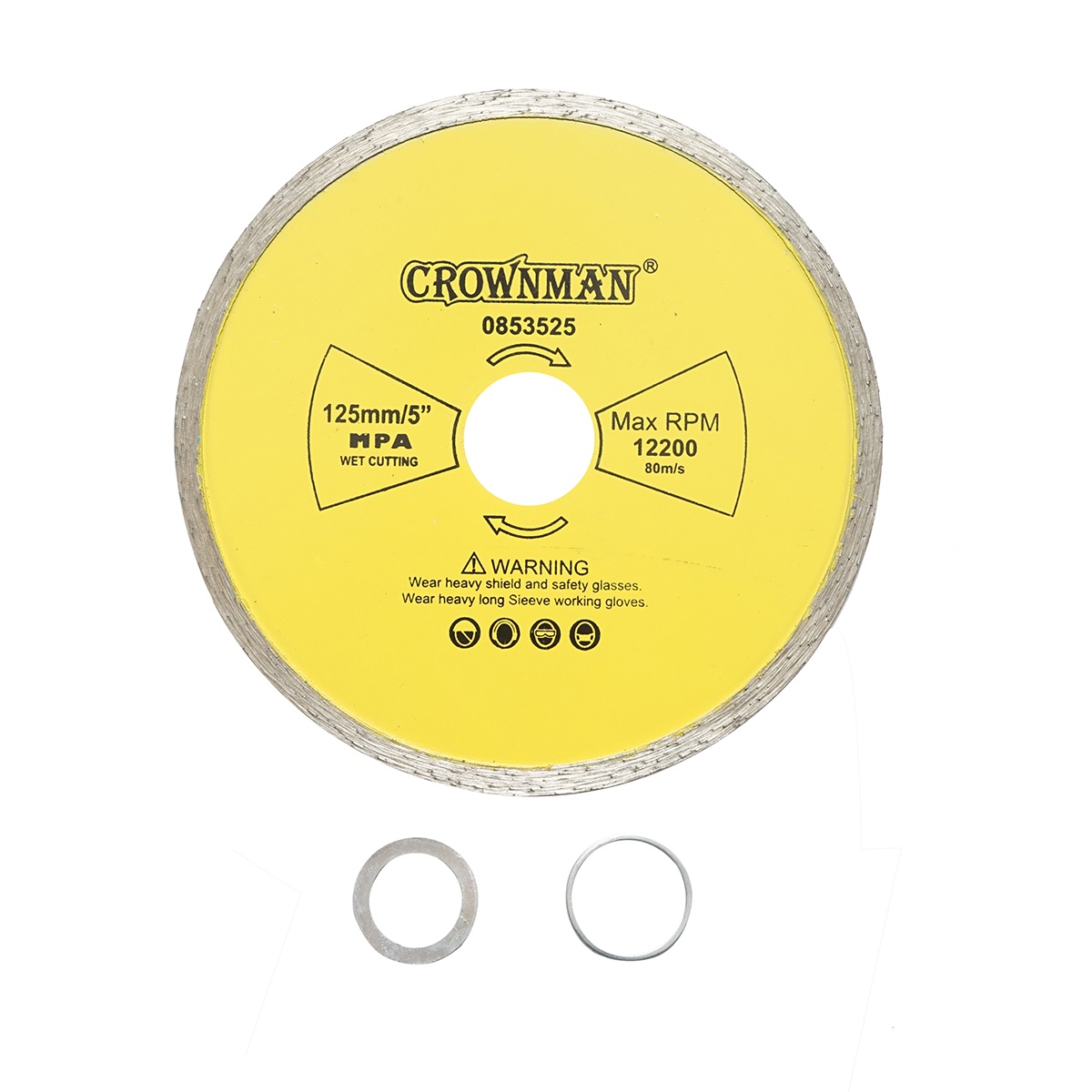 Disc diamantat continuu 125x22.23mm, viteza max. 12200rpm, taiere umeda pentru piatra, ceramica, granit, gresie, marmura , Cod: DISPT17, Marca: