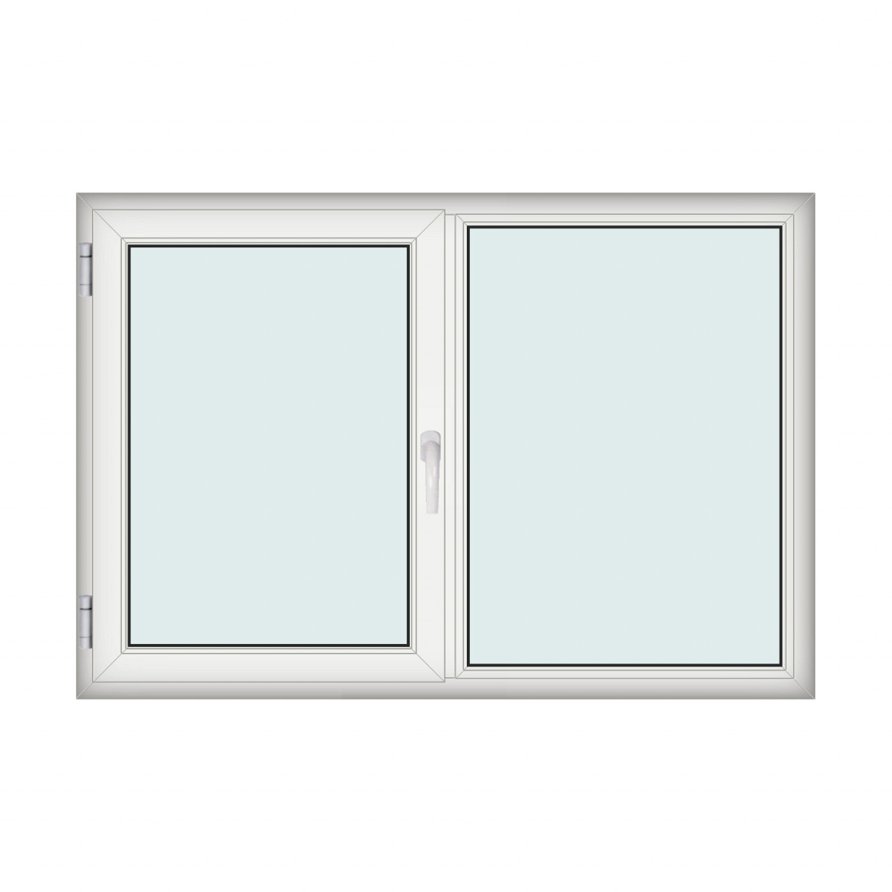 Fereastra 175x120cm, 2 canate, alb, stanga si rabatare, Klass, 7cm, 6 camere, 2 garnituri
