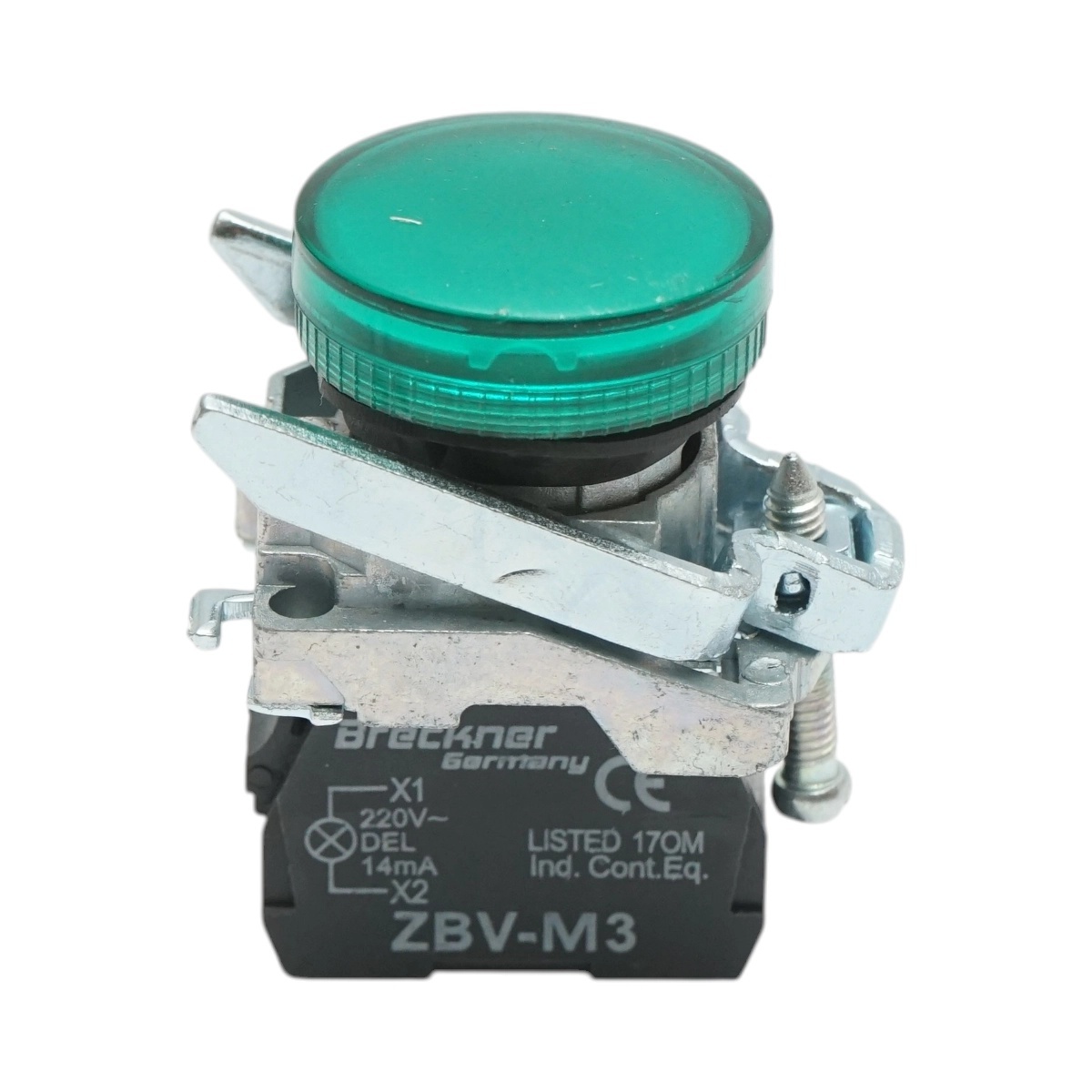 bloc masura monofazat Indicator semnalizare LED verde 220V, 14mA, TB4 Breckner Germany, BRECKNER GERMANY, BK76497