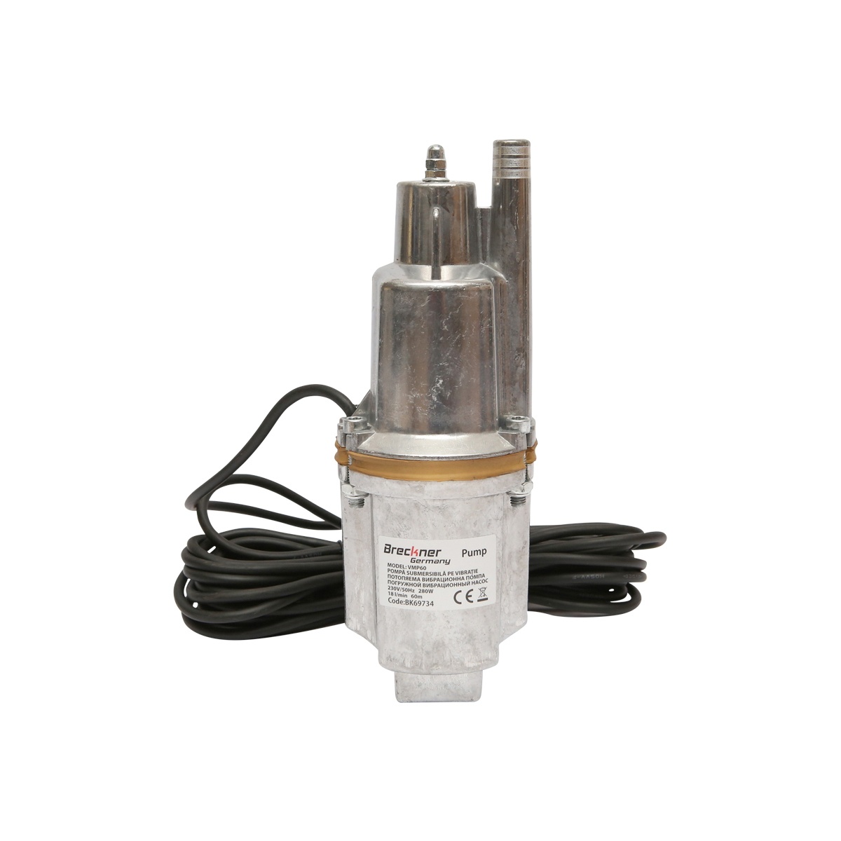 Pompa apa submersibila cu vibratii D100mm, 18L/min, adancime 60m, 220V, VMP60, Cod: BK69734, Marca: BRECKNER GERMANY