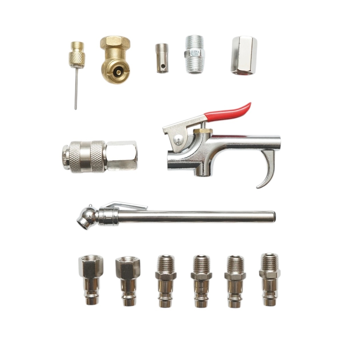 compresor aer auto Set 14 accesorii compresor aer cu pistol suflare, conectori si cuple rapide universale, DISRK48