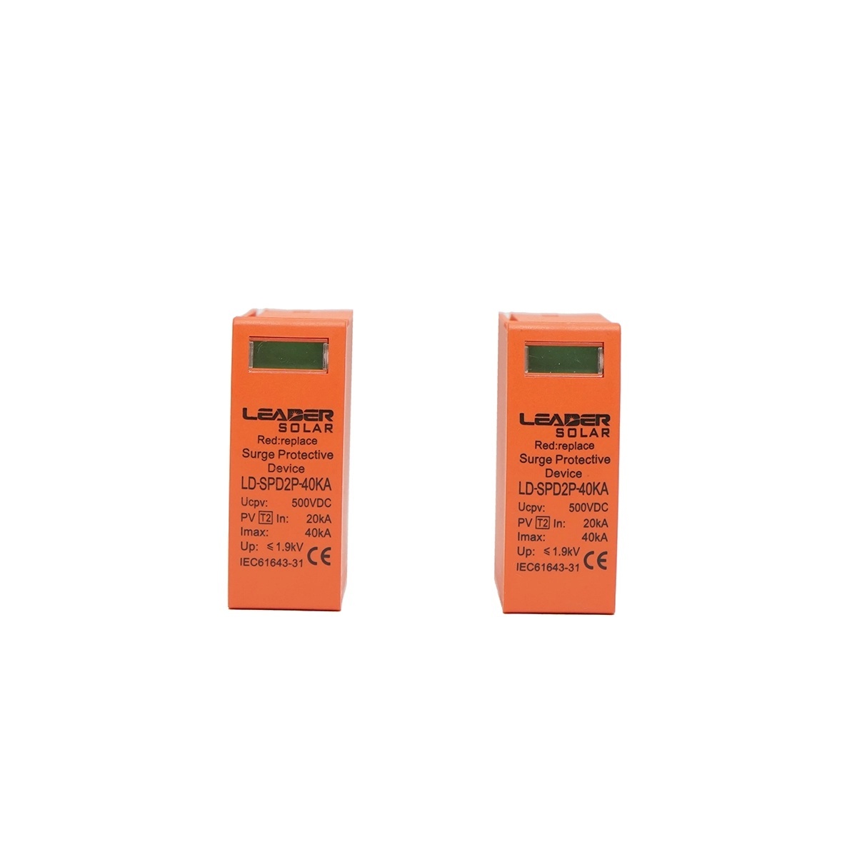descarcator spd Set 2 cartuse pentru descarcator supratensiune DC SPD 2P-40KA 500V Leader, Leader, DISKP07