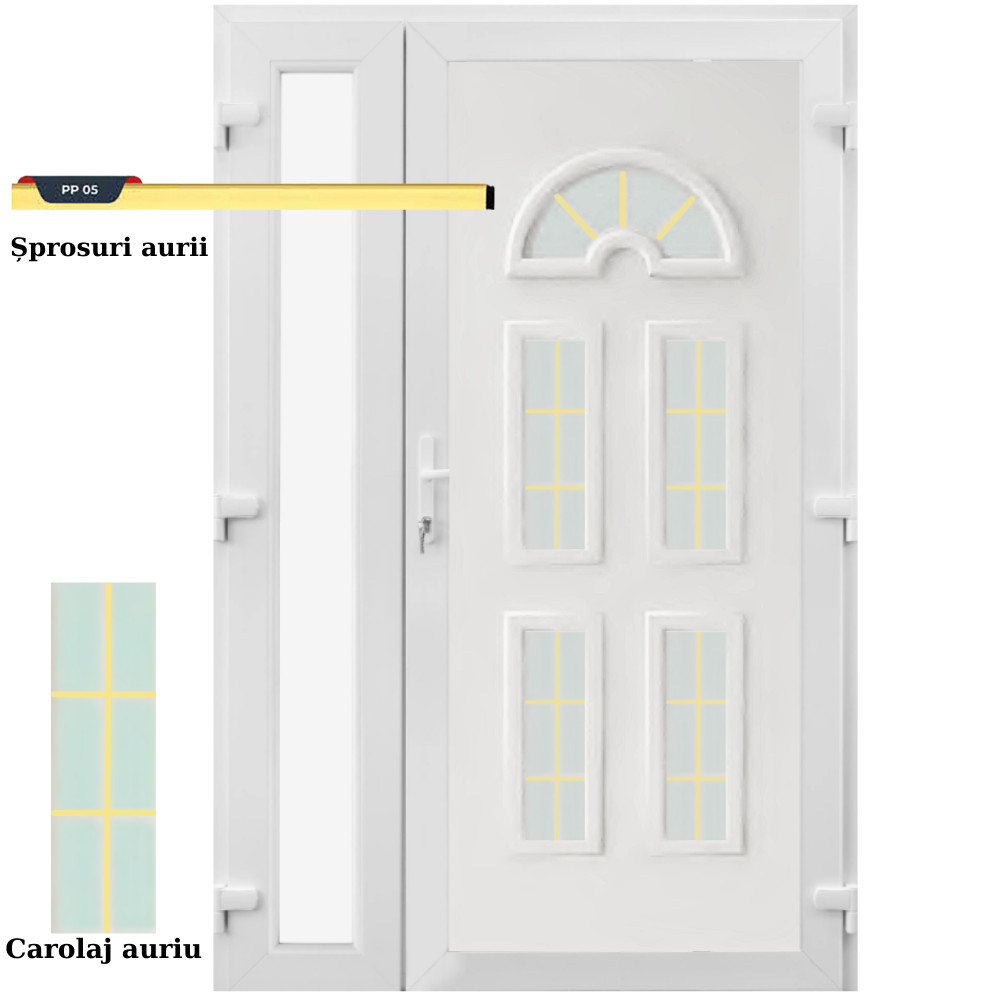 camere supraveghere Usa London, PVC & panel decorativ, 150x210cm, alba, dreapta, Ramplast, 7cm, 6 camere, T6 PP05 CPP05 Geometric
