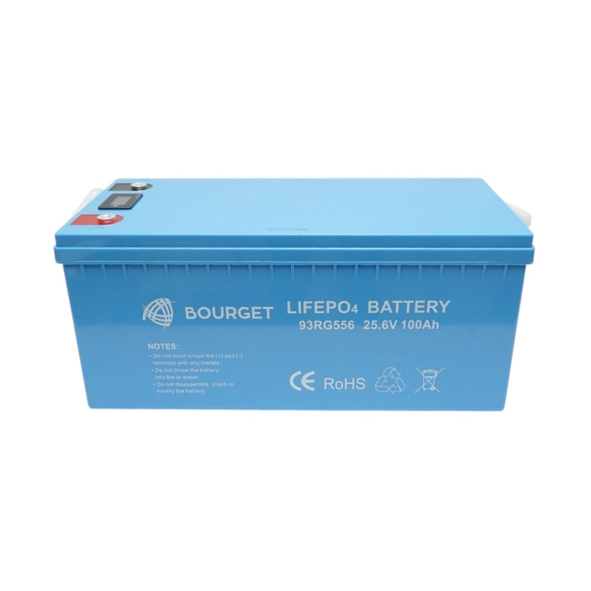 litime 12v 100ah tm lifepo4 Baterie Li-ion 2.56kW LiFePO4 25.6V, 100Ah cu BMS, Bluetooth, LCD display si protectie temperatura IP54 Bourget, BOURGET, BK79360