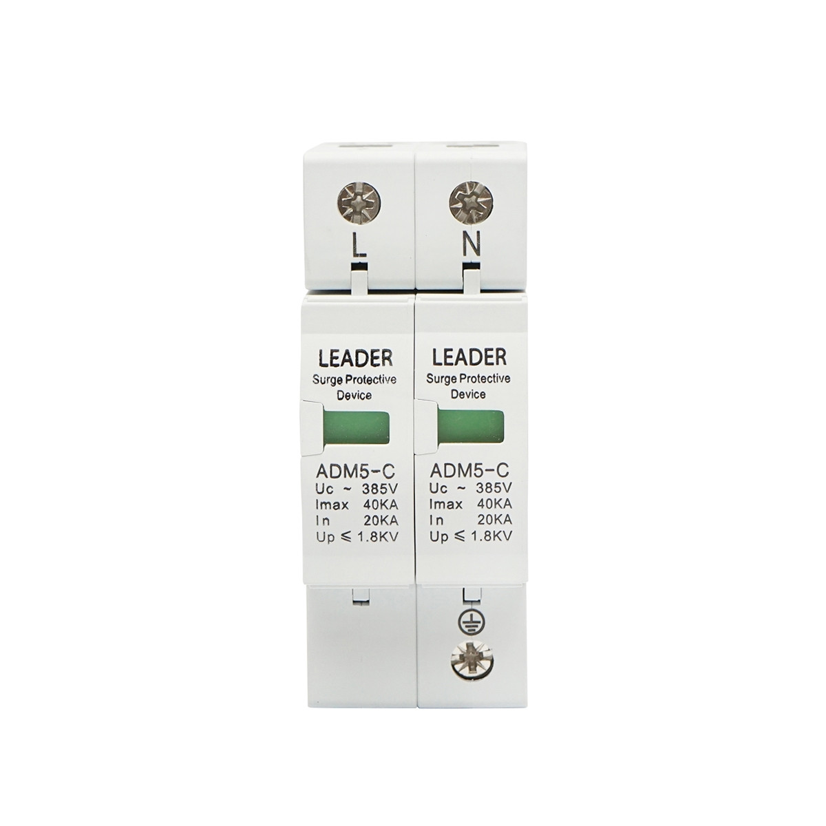 Descarcator la supratensiune cu semnalizare pentru sisteme fotovoltaice LA-SPD-2P-40kA-385V, Cod: DISHT40, Brand: Leader