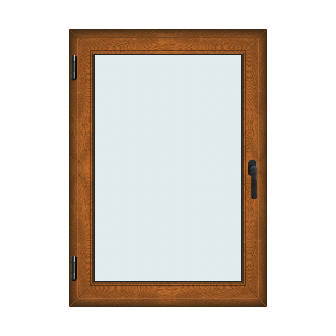 Fereastra 100x140cm, 1 canat, maro, stejar auriu, stanga si rabatare, Klass, 7cm, 6 camere, 2 garnituri
