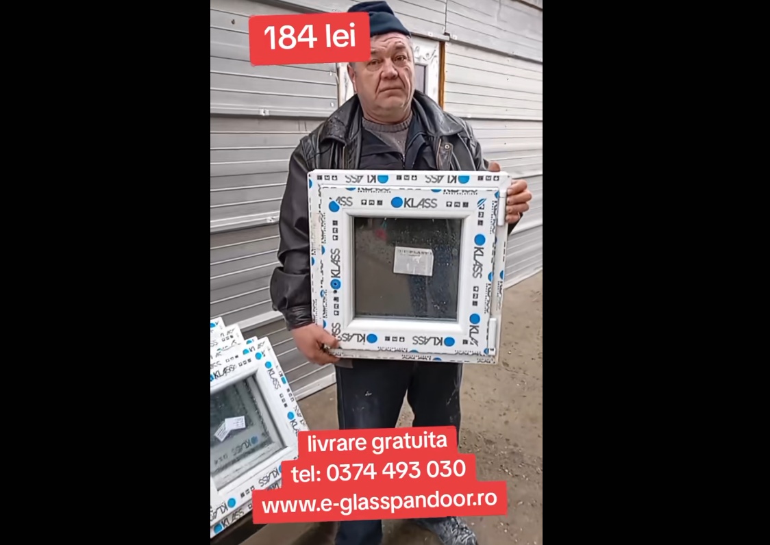 Fereastra termopan, 50x50cm, alb, deschidere dreapta, maner inclus