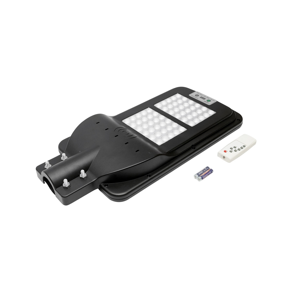 Lampa solara LED iluminat stradal, 60W, 6500K, IP65, cu panou solar, senzor de miscare si prindere pe stalp, Cod: BK69219 Echivalență: DISDW55,