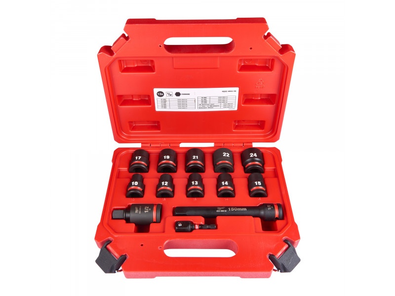 mașini de spălat profesionale second hand MILWAUKEE Set de prize pentru mașini 13 piese 1/2" 10-24 mm CrMo