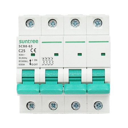folate 400 Siguranta automata tip intreruptor 4P-25A-400VAC, 6KA, Cod: DISMB39, Brand: SUNTREE