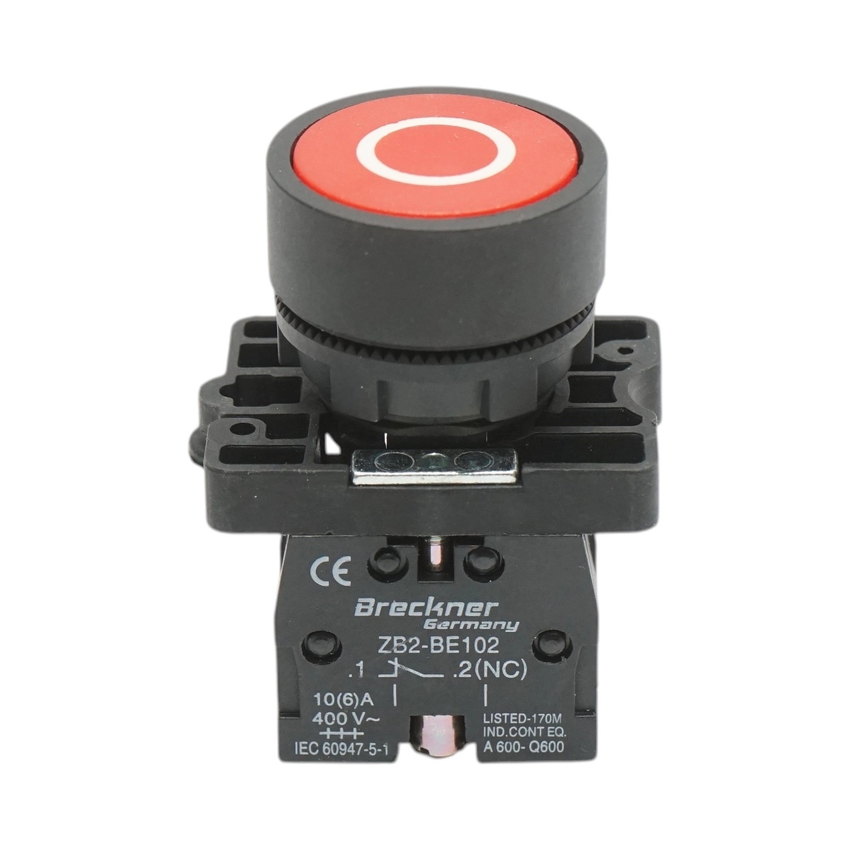 buton cu revenire Buton comanda STOP rosu cu revenire 1NC, 400V/10A, LAY5 Breckner Germany, BRECKNER GERMANY, BK76473