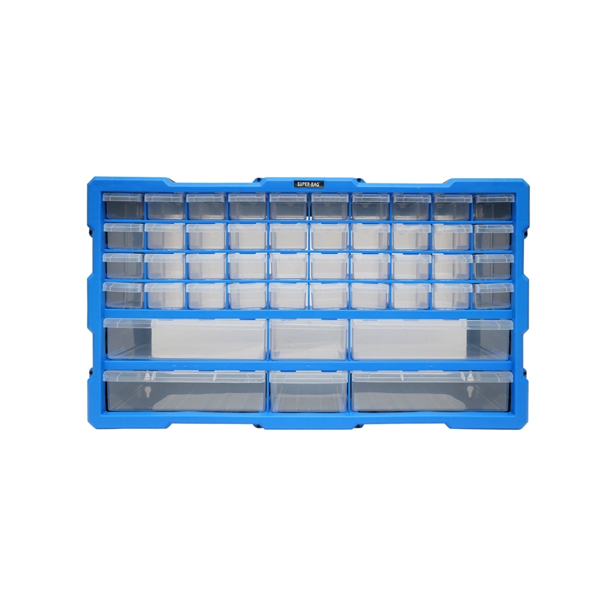 Cutie depozitare albastra din plastic modulara, 46 sertare 620x157x360mm, Cod: DISLP04A, Brand: BRECKNER GERMANY