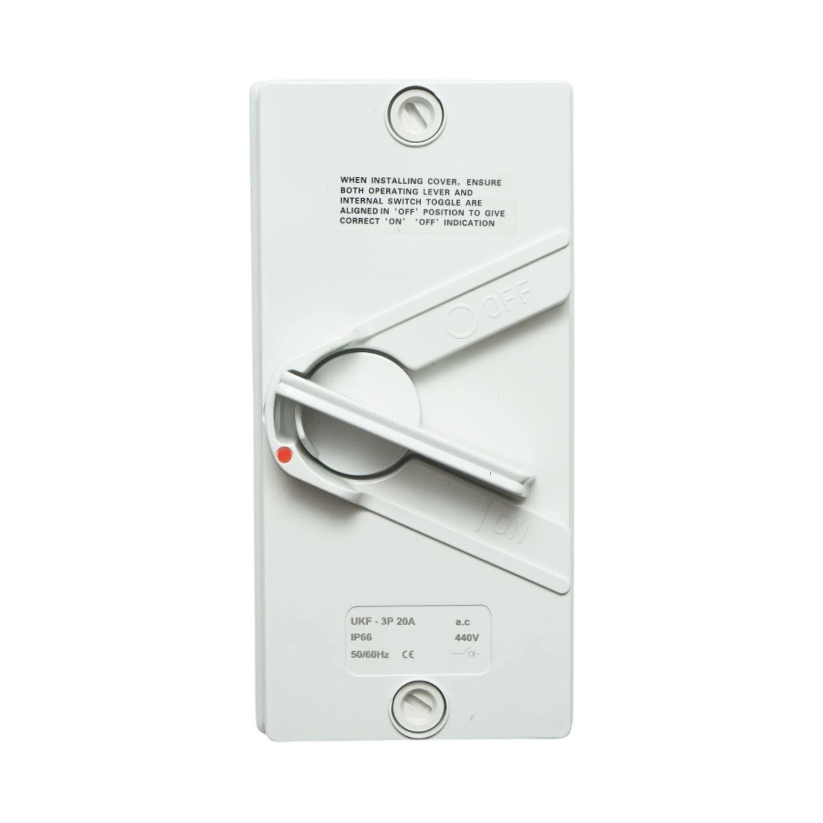0 Intrerupator izolator 3P, 440V AC, 20A ON/OFF cu protectie IP66, DISTX47