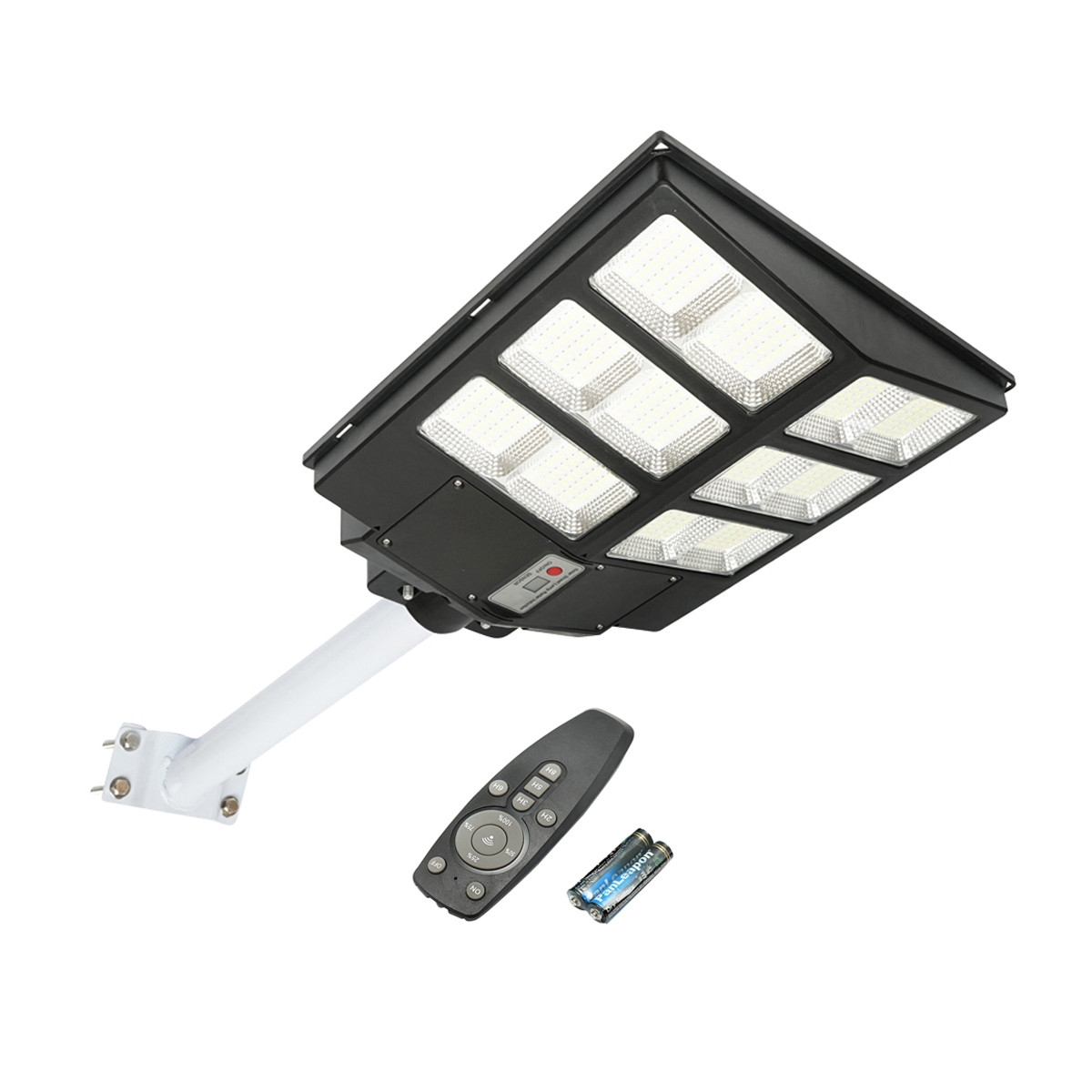 Lampa solara LED, 200W, iluminat stradal 6500K cu panou solar, telecomanda, senzor miscare si prindere pe stalp, Cod: BK69676 Echivalență: DISLG35,