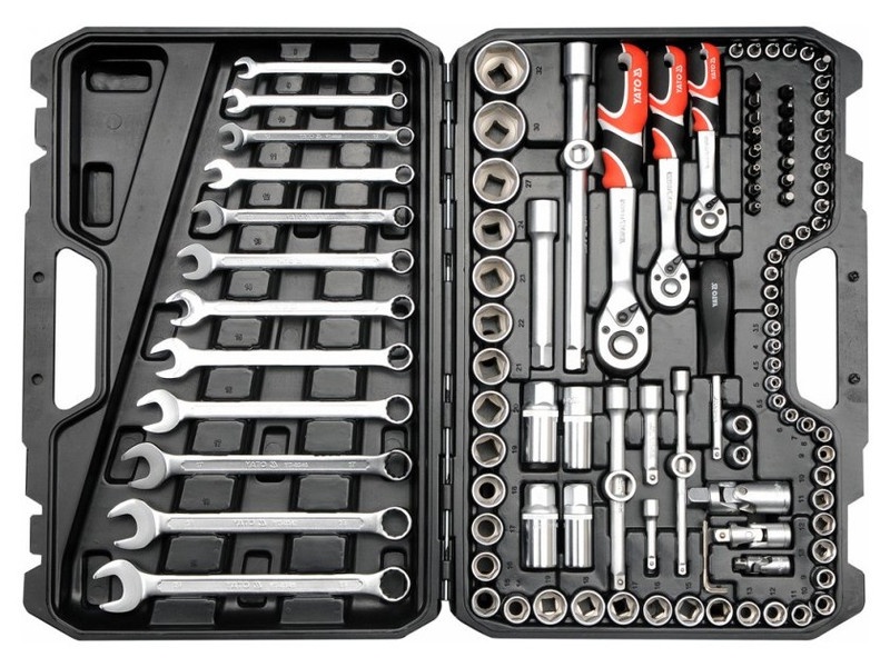 masina 8+1 Set de prize YATO 111 piese 1/4", 3/8", 1/2" CrV