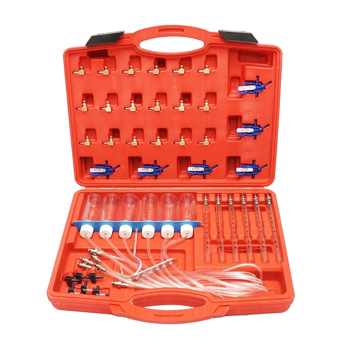 tester continuitate Trusa tester diagnostic tur-retur injectoare common rail Bosch, Denso, Delphi, Siemens si set debitmetre pentru motoare diesel Breckner Germany,