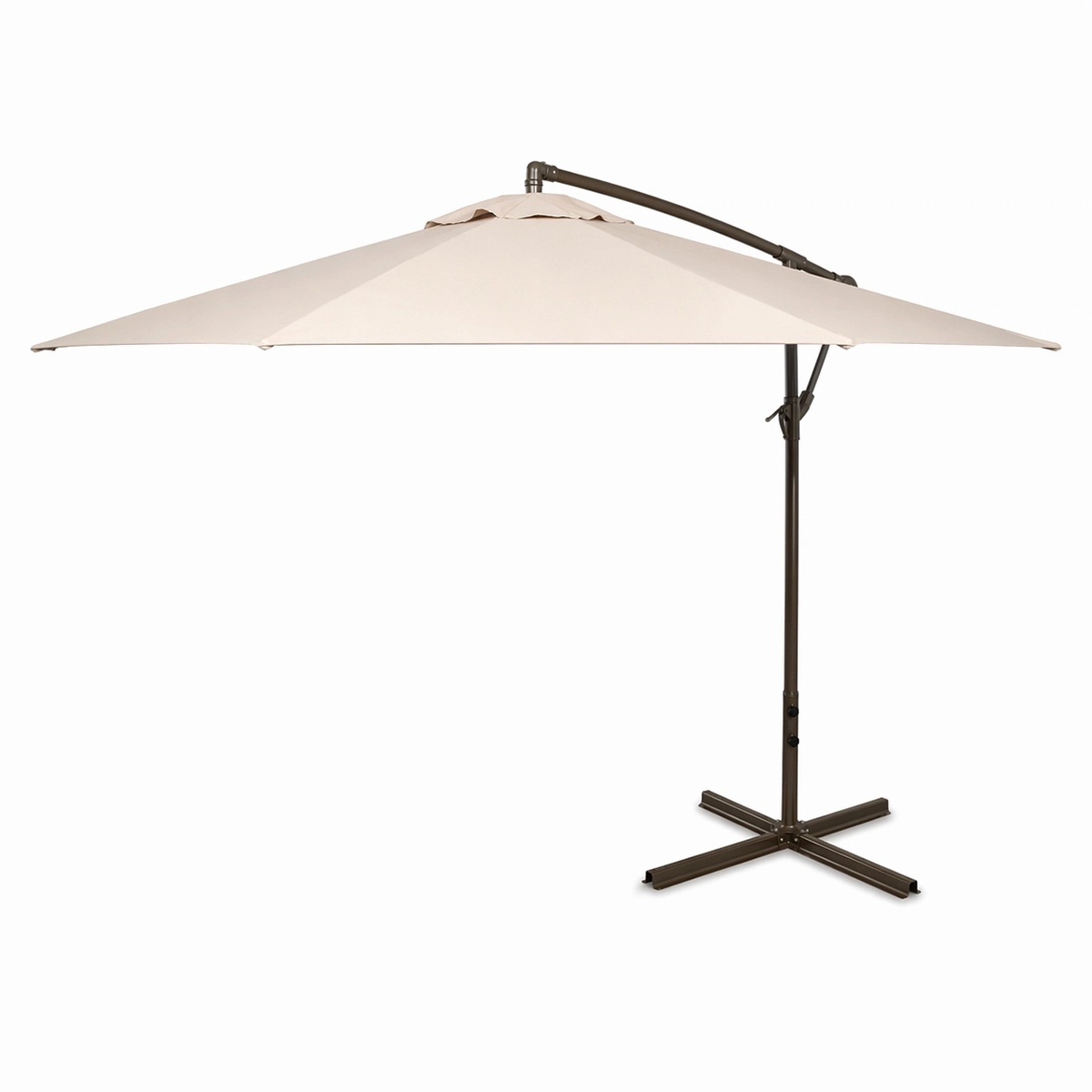 stalp centrifugat Umbrela de gradina rotunda crem 3m, brat lateral reglabil cu manivela, structura metalica Breckner Germany, BRECKNER GERMANY, BK99228