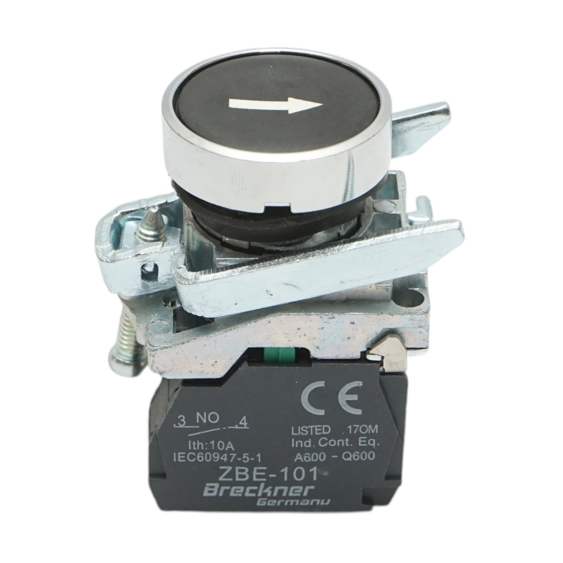 buton cu revenire Buton comanda negru sageata cu revenire 1NO, 10A, TB4 Breckner Germany, BRECKNER GERMANY, BK76501