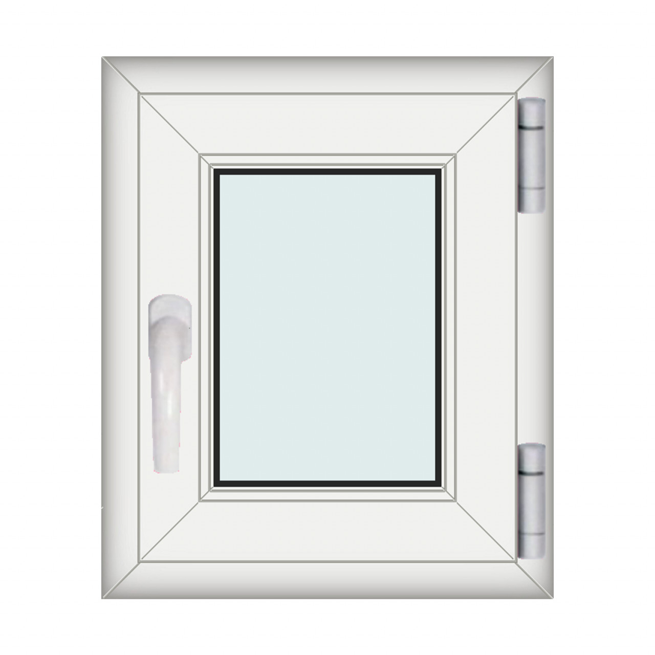 Fereastra 50x60cm, 1 canat, alb, dreapta si rabatare, Klass, 7cm, 6 camere, 2 garnituri