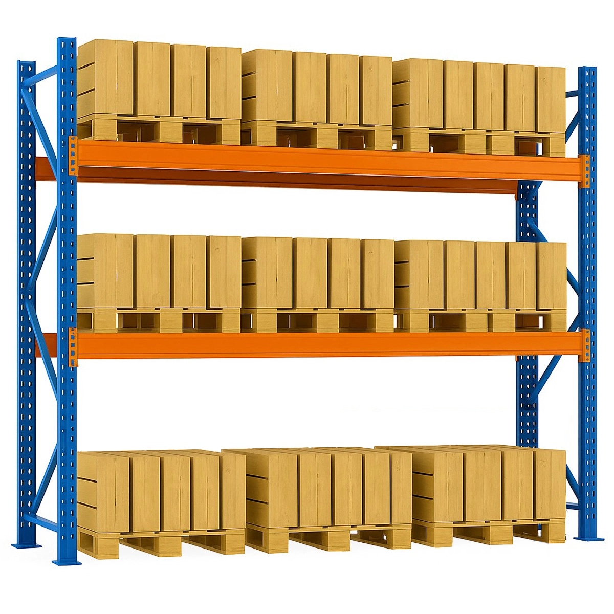 raft depozitare peste mașina de spalat Raft depozitare paleti pe 3 nivele, 29.7m lungime, 1m adancime, 3.2m inaltime, capacitate 99 paleti (9x11), DISAY21