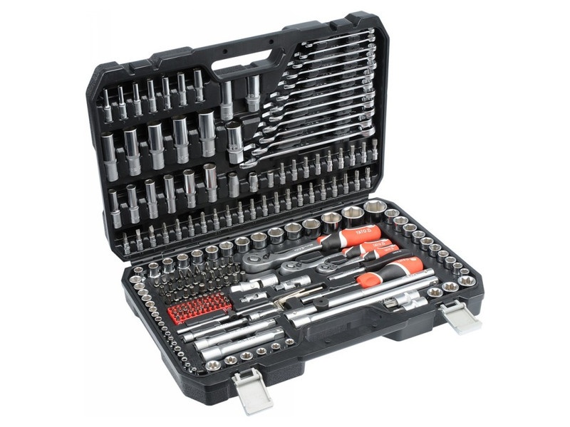 masina 8+1 Set de prize YATO 216 piese 1/4", 3/8", 1/2" CrV