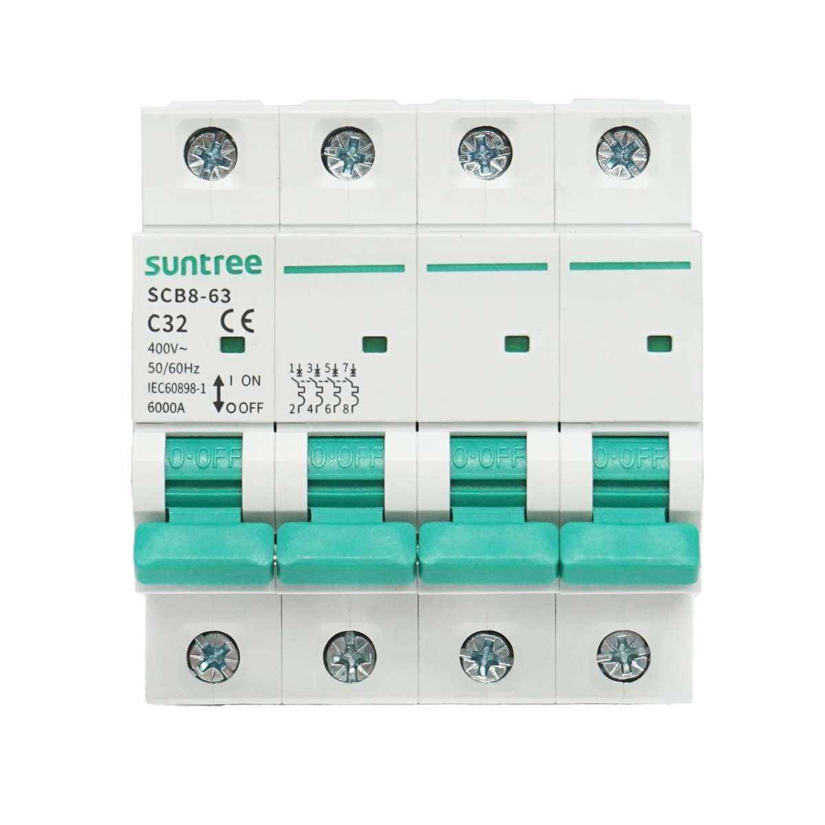 folate 400 Siguranta automata tip intreruptor 4P-32A-400VAC, 6KA, Cod: DISMB41, Brand: SUNTREE