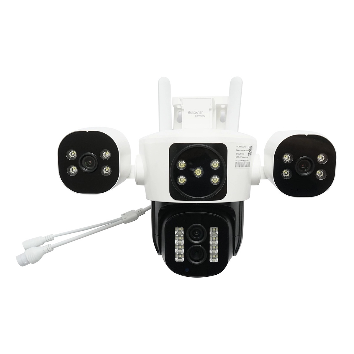 espressoare automate Camera de supraveghere 4 lentile, 3 obiective 16 MP, WIFI 2.4GHz, rotire 360 grade PTZ cu senzor de miscare, zoom 10X, alarma, IR night vision,