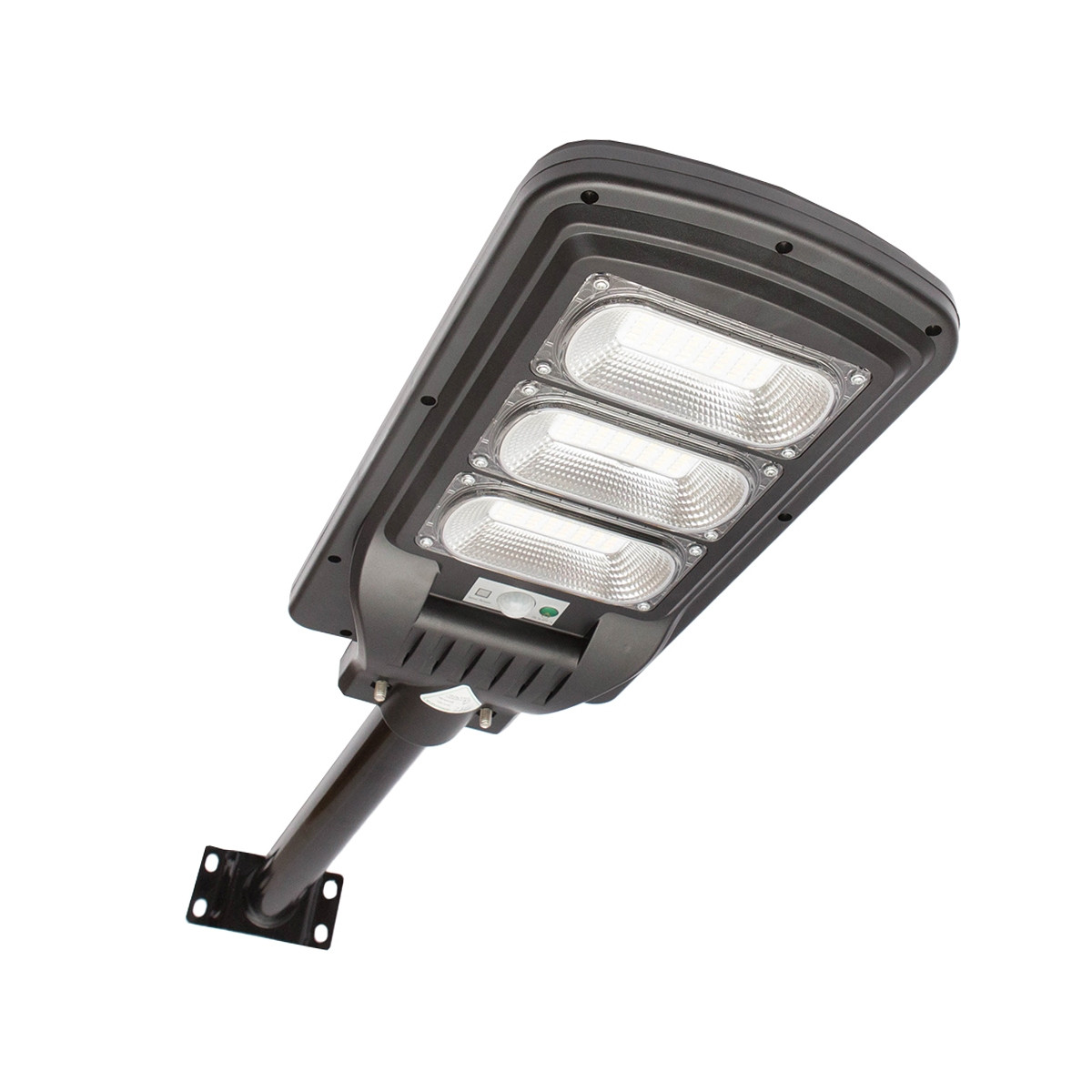 Lampa solara LED iluminat stradal 150W, 6500K, IP65 lumina rece cu panou solar si prindere pe stalp, Cod: BK69246 Echivalență: DISES95, Breckner