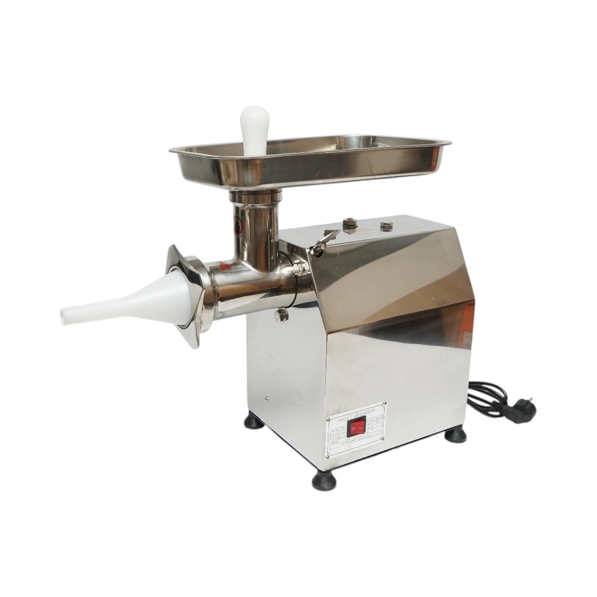 masina de tocat Masina de tocat carne electrica inox 2000W, 220V, capacitate 250 kg/h, adaptor carnati, 1 sita si 1 cutit incluse 410x240x450mm, DISVG64