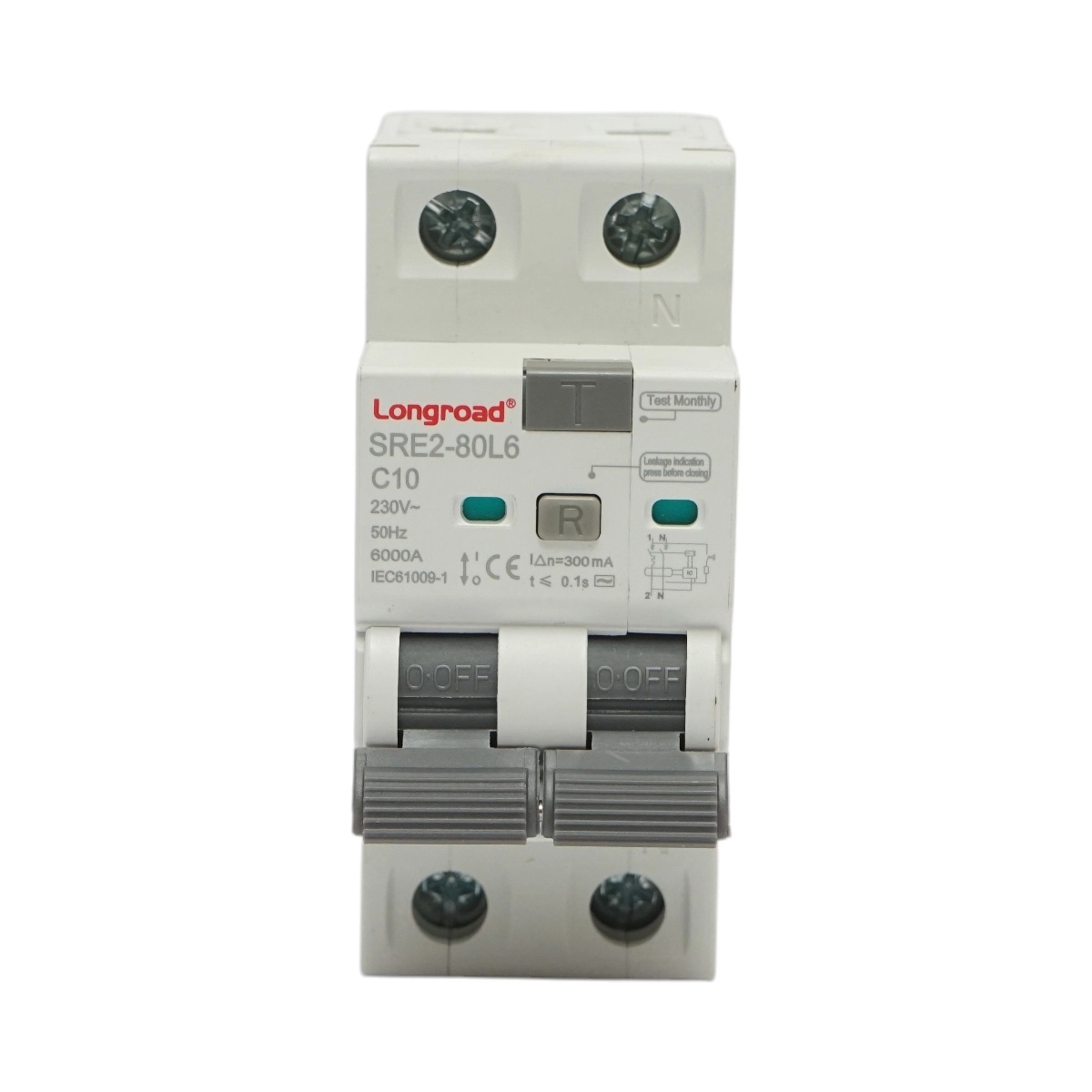 0 Siguranta diferentiala automata RCBO 1+N, 10A 230VAC, 300mA, 6kA Longroad, DISMB52