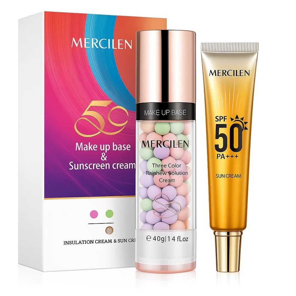 Mercilen Cremă cu protecție solară + Bază de machiaj 3 culori (40 g + 25 g)