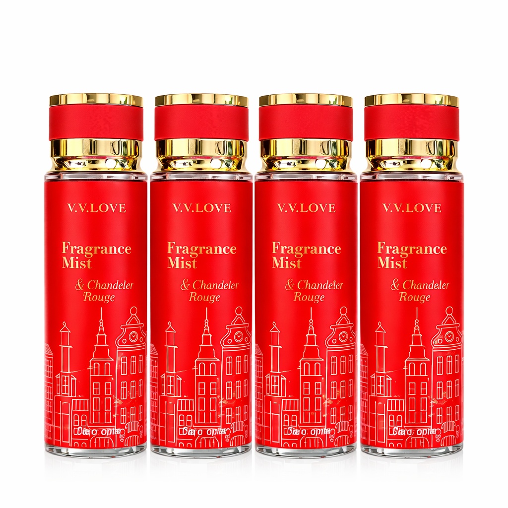 Pachet Promo 4x Body Mist Chandelier Rouge V.V. Love 250ml – Parfum Intens & Seducător pentru Femei