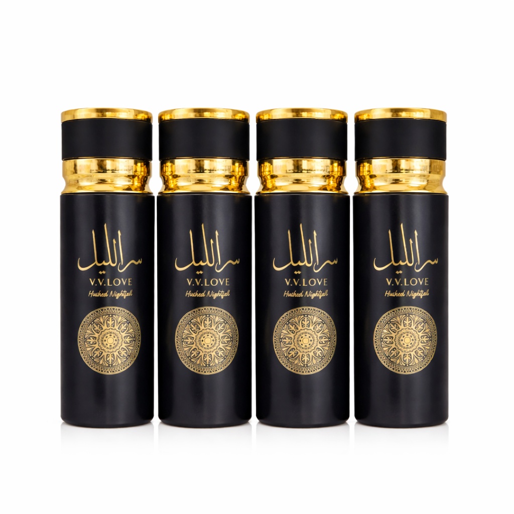 Pachet Promo 4x Body Mist Hushed Nightfall V.V.LOVE 250ml – Parfum Intens & Misterios