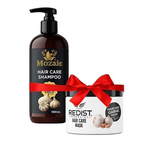 Pachet Promo Mozaic & Redist – Șampon Mozaic 1000ml + Mască Redist Usturoi 475ml